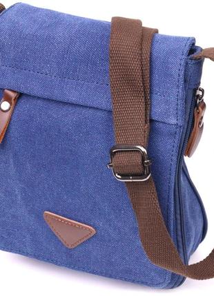 Цікава чоловіча сумка з текстилю 21267 vintage синя