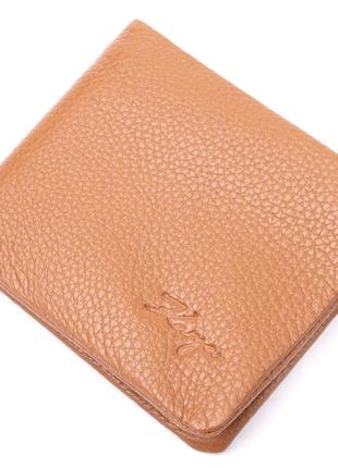 Стильне чоловіче портмоне з зернистої шкіри karya 21064 світло-коричневий