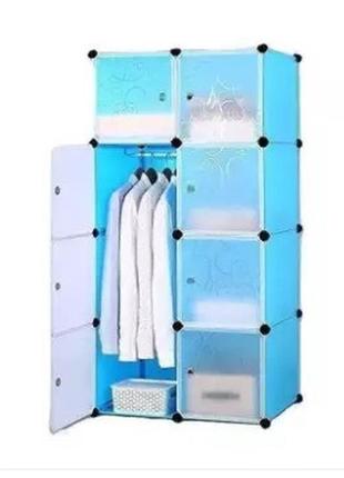 Сборной пластиковый шкаф-органайзер storage cube cabinet мр 28-51 голубой