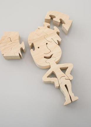 Дерев'яний пазл персонаж із мультфільму "фіксики" шпуля 13х10 см з екологічного матеріалу2 фото