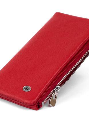 Вертикальний гаманець на кнопці жіночий st leather 19202 червоний