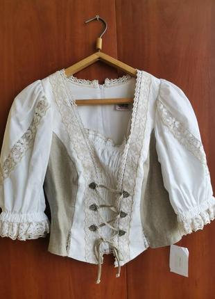 🌺country line. абсолютно нова стільна роскошная баварська блузка. коттон,мереживо,льон.