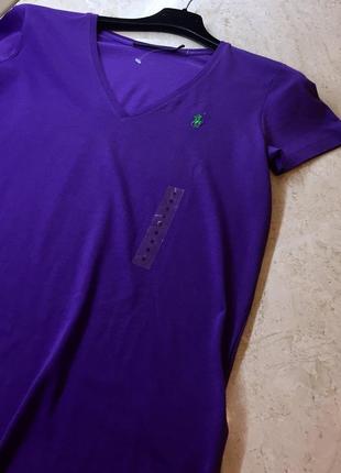 Нова.футболка брендова ralph lauren sport logo  cotton t-shirt purple оригінал size s  нова без етик