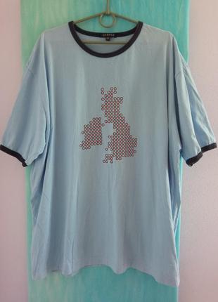 ‼️батал‼️ чоловічий одяг/ брендова футболка голуба 🩵 60/62/6xl розмір, пог 68 см, котон
