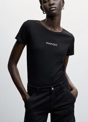 Хлопковая футболка mango, р.s