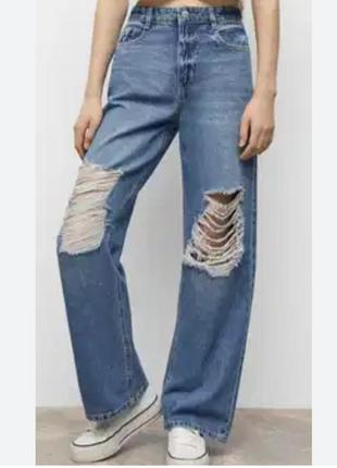 Новые широкие джинсы mango