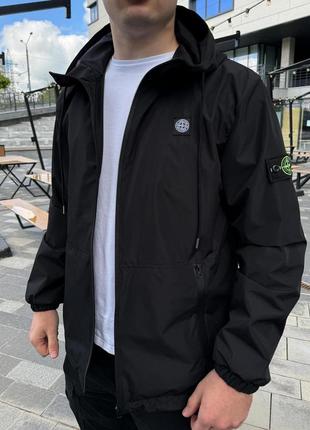 Куртка-вітровка stone чорна3 фото