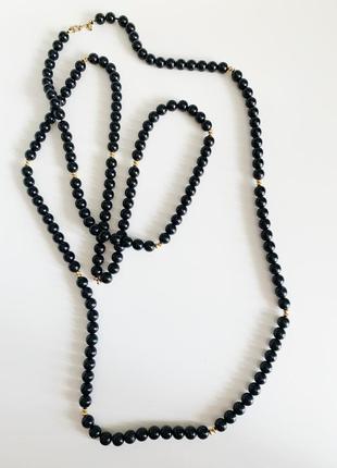 Длинное пластиковое винтажное ожерелье monet