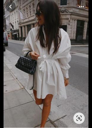Белое платье рубашка s,l-xl