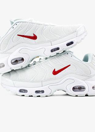 Мужские кроссовки nike air max plus tn white red 41-42-43-44-45