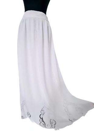 Ніжна гарна мила стильна прекрасна класна вінтажна біла спідниця підспідничник ретро вінтаж вишивка ришельє