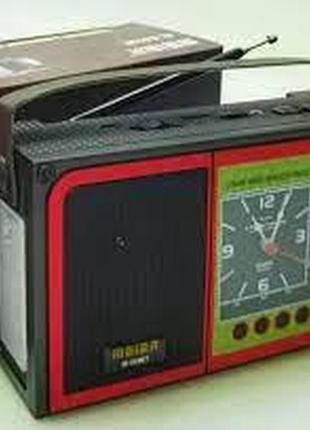 Радіоприймач акумуляторний з блютузом та годинником meier m559 usb+sd червоний