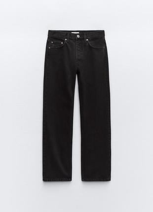 Чорні прямі джинси straight fit від zara, розмір s**7 фото