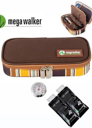 Термопенал, ізотермічний 2 в 1 з термометром + хладогенти для ліків та інсуліну, сумка mega walker