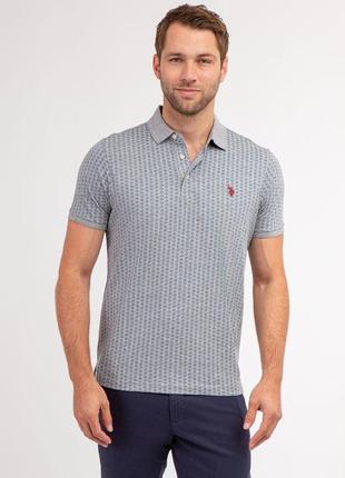 Чоловіча футболка поло u.s.polo assn. heather gray s сіра