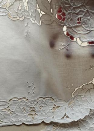 Вінтаж👌 європейська якість 👍💓 чудові нові білосніжні гаптовані серветки 33х48