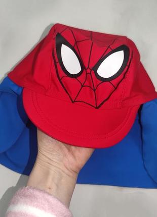 Солнцезащитная плавательная кепка панамка на мальчика 1-2-3 года (86-92-98см) spider man человек-паук