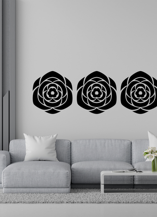 Вінілова інтер'єрна самоклейна наклейка декор на стіну (шпалери, фарбу) "троянди" (будь-який колір)3 фото