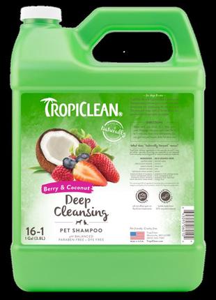 Шампунь tropiclean berry & coconut 3.8 л з кокосом і ягодами для собак і кішок (тропіклін)