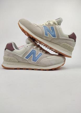 Кроссовки new balance 574 beige blue3 фото