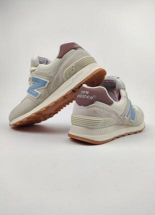 Кроссовки new balance 574 beige blue2 фото