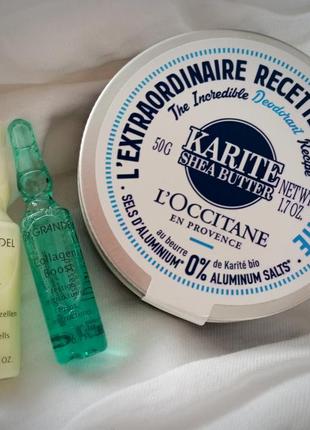 Loccitane deodorant karite+dr grandel ampoule, collagen boost+cell repair,  дезодорант  ши+фитостволовые клетки, кислотный пилинг