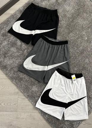 Мужские шорты nike big swoosh dri-fit черные с большим лого