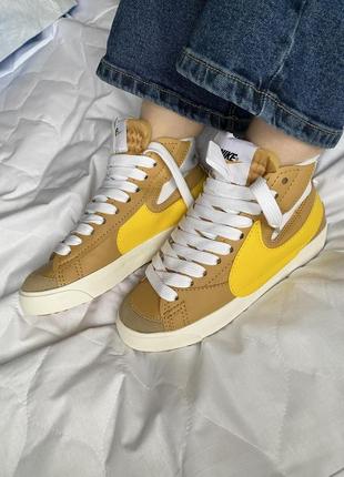 Nike blazer mid '77 jumbo beige/yellow 363 фото