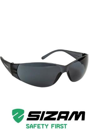 Затемнені окуляри захисні відкритого типу 2722 sizam i-fit чорні 35045