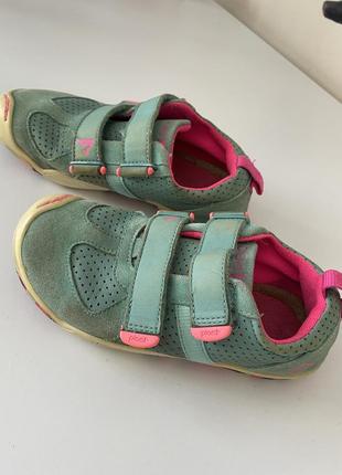 Бирюзово-розовые мокасины кроссовки на липучках кеды обуви для девочки