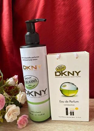 Набор dkny be delicious духи с ферoмонами 45 ml + парфюмированный лосьон 200 ml