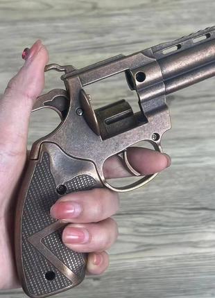 Игрушечный металлический пистолет револьвер подходит для стрельбы пистонами