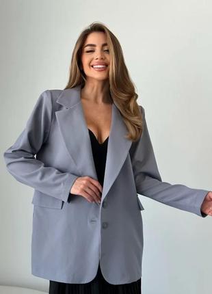 Серый классический пиджак свободного кроя размер 3xl