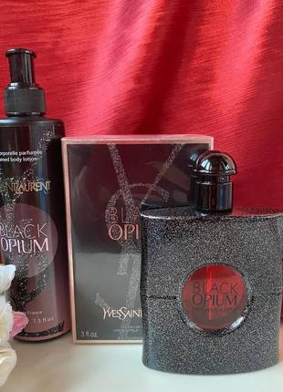 Набор yves saint laurent black opium духи 90 ml + парфюмированный лосьон 200 ml