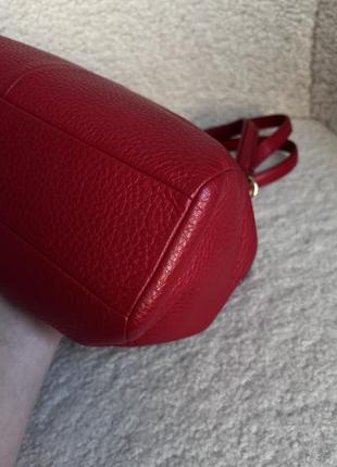 Сумка красная кожа coach kelsey satchel5 фото