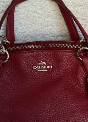 Сумка красная кожа coach kelsey satchel2 фото