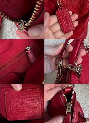 Сумка красная кожа coach kelsey satchel9 фото