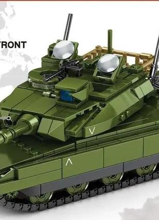 Военный конструктор современный танк леопард в коробке 2 в 1 (806 деталей)