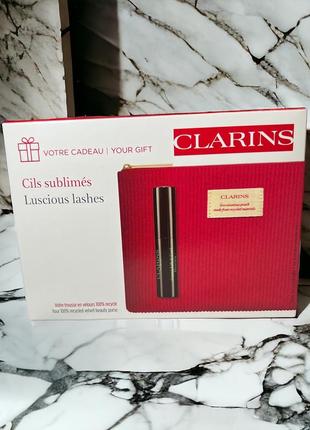 Clarins набір туш+косметичка