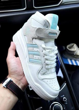 Женские кроссовки adidas forum 84 mid white &amp; sea blue