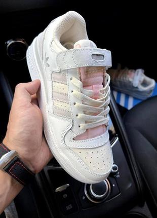 Женские кроссовки adidas forum low white &amp; yellow &amp; rose