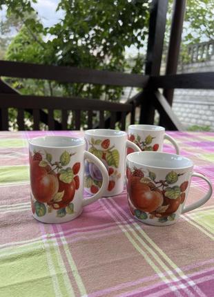Чашки комплект чашек кружек с принтом фруктов utc loretso