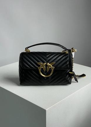 Pinko mini classic lady love bag puff chevron black/gold