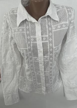Роскошная белая рубашку с прошвой и вышивкой next