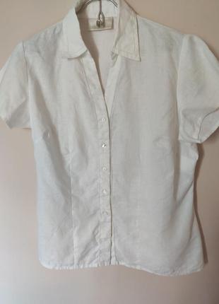 Льняная винтажная белая рубашка, 44 евро