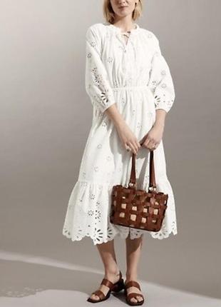 Невероятное белоснежное платье, платье из натурального хлопка jaeger, оригинал