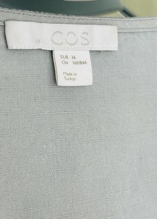 Cos  льняная рубашка на запах мятного цвета.10 фото