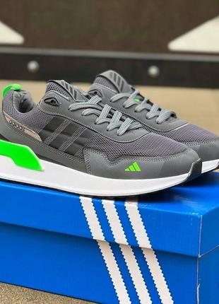 Мужские кроссовки adidas 👟originals (grey/green)🔥 лучшая цена ⚡️