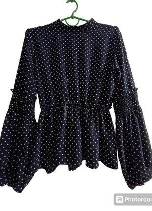 Женская блузав горох, из софта,италия размер 46-48