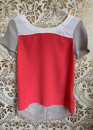Блуза женская с коротким рукавом mexx оригинал, натуральный шёлк, размер - s - xs
